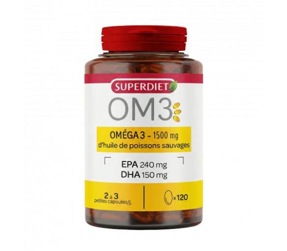 OM3 Oméga 3 1500mg huile de poisson Super Diet - pot de 120 capsules - image 1