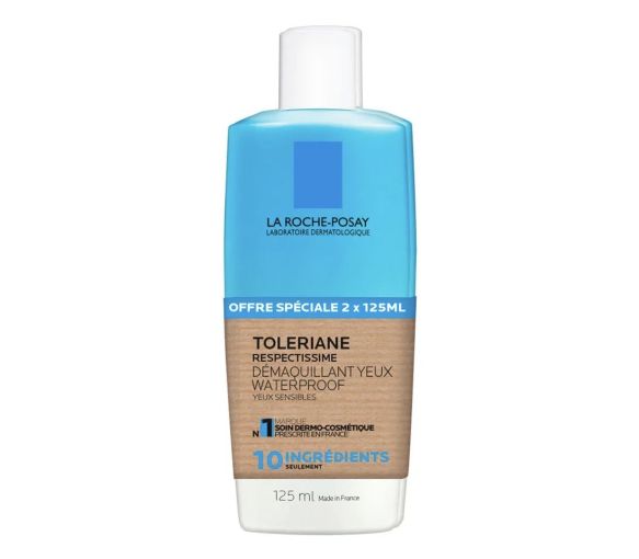 Tolériane respectissime démaquillant yeux waterproof La Roche-Posay - lot de 2 flacons de 125ml - image 1