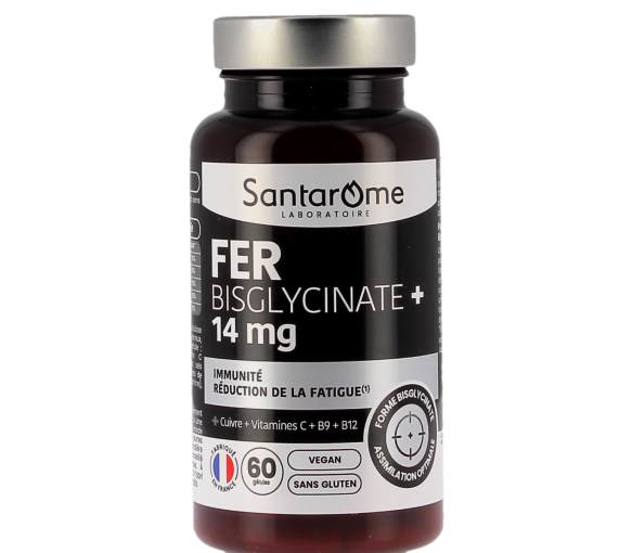 Fer Bisglycinate+ 14mg Santarome - pot de 60 gélules - image 1