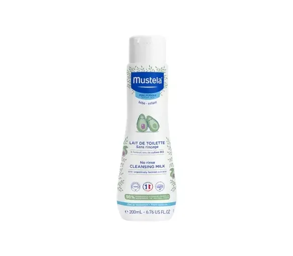 Lait de toilette sans rinçage peau normale bébé et enfant Mustela - flacon de 200ml