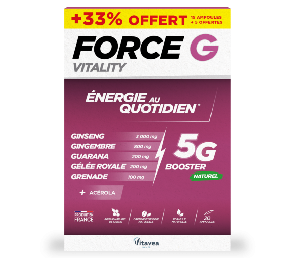 Force G Vitality énergie immédiate Vitavea - boite de 20 ampoules - image 1