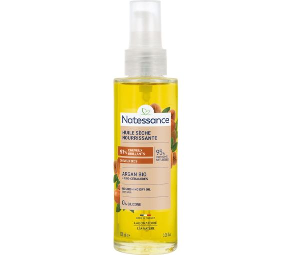 Huile sèche nourrissante Argan Bio Natessance - flacon-pompe de 100ml