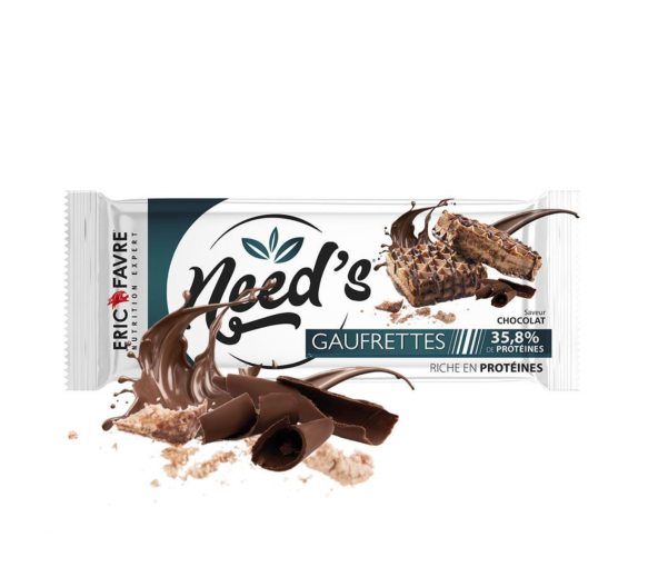 Gaufrettes Need's 35,8% de protéines saveur chocolat Eric Favre - sachet de 41,9 g (2 gaufrettes)