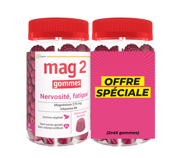 Mag 2 nervosité fatigue Cooper - lot de 2 pots de 45 gommes - image 1