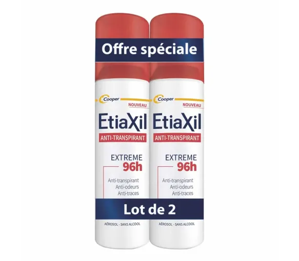 Anti-transpirant extrême 96h Etiaxil - lot de 2 sprays de 150ml - image 1