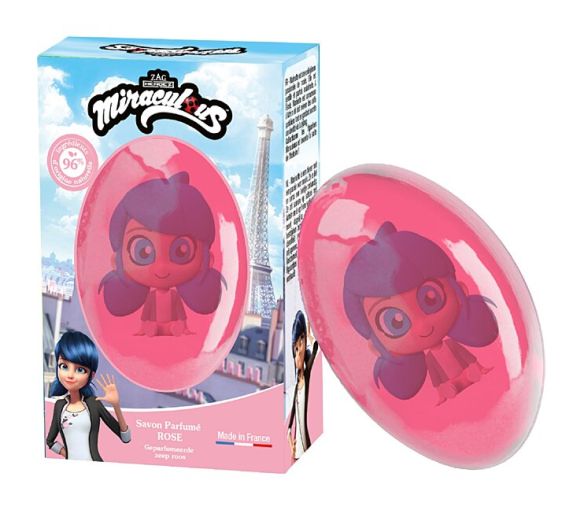 Savon solide Rose figurine Marinette Le Comptoir du Bain x Miraculous - pain de 75g