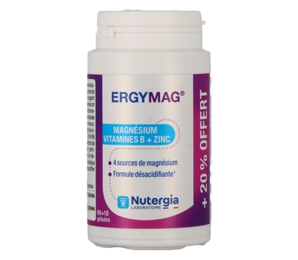 Ergymag magnésium Nutergia – 90 gélules + 18 offertes