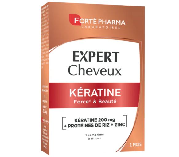 Expert cheveux kératine Forté Pharma - boite de 30 comprimés