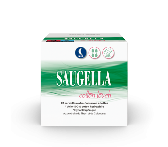 Cotton touch serviette extra-fine avec ailettes nuit Saugella - image 1