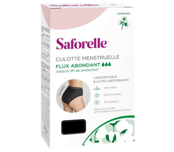 Culotte menstruelle ultra absorbante taille 42 Saforelle - 1 culotte noire