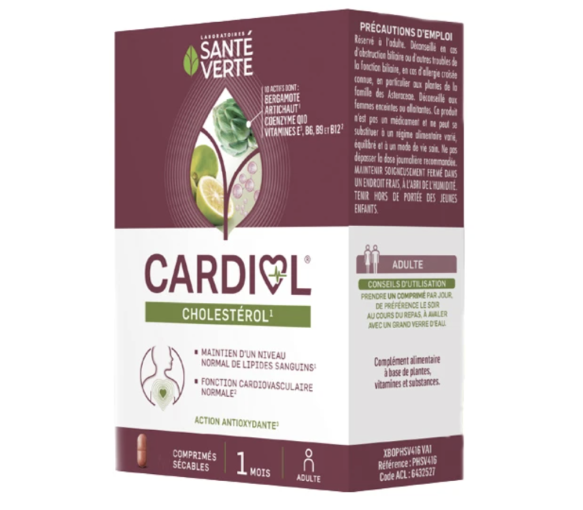 Cardiol Cholestérol Santé Verte - boîte de 60 comprimés sécables - image 1