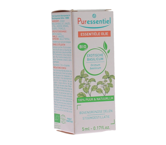 Huile essentielle Basilic bio Puressentiel - flacon de 5 ml