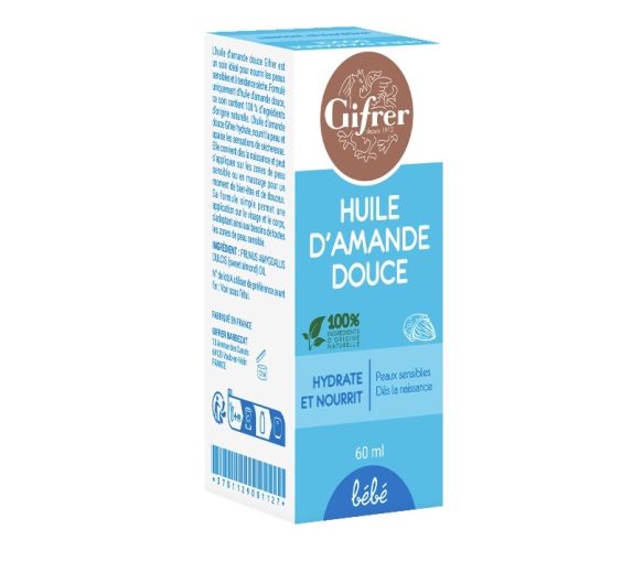 Huile d'amande douce bébé Gifrer - flacon de 60ml