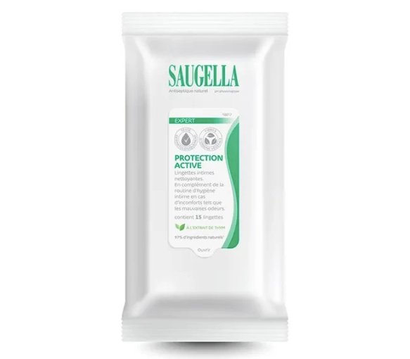 Lingettes intimes nettoyantes Expert Protection Active Saugella - paquet de 15 lingettes - image 2