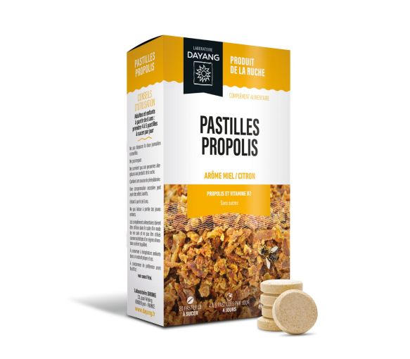 Pastilles propolis goût miel citron Dayang - boite de 20 pastilles à sucer