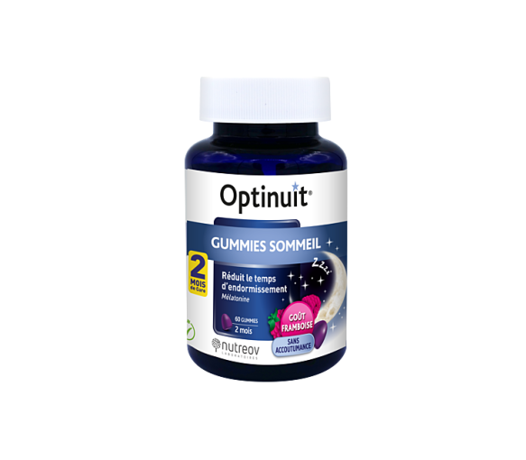 Optinuit gummies sommeil goût framboise Nutreov - pot de 60 gummies - image 1