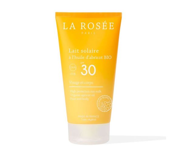 Lait solaire SPF30 à l'huile d'abricot bio La Rosée - tube de 150ml