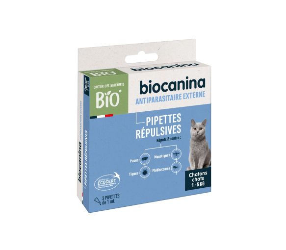 répulsives antiparasitaire externe chat 1 à 5kg Biocanina - image 1