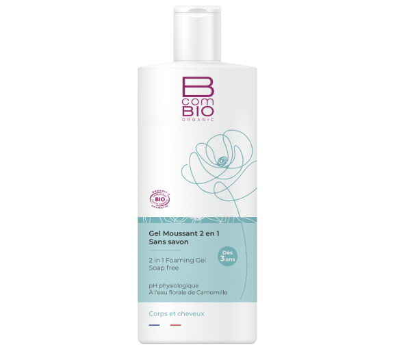 Gel moussant 2 en 1 sans savon BcomBIO - flacon de 500 ml - image 1