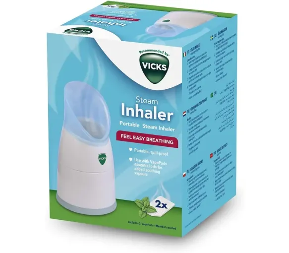 Steam Inhaler Inhalateur à vapeur d'eau avec VapoPads V1300 Vicks - 1 inhalateur et 2 VapoPads