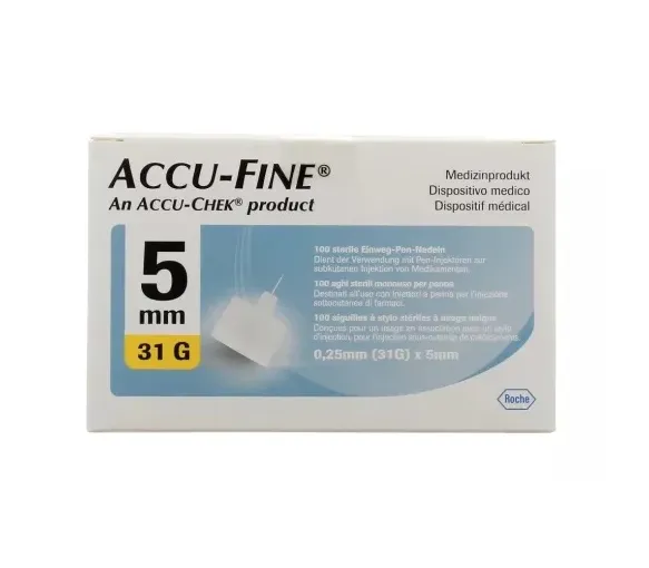 Accu-Fine aiguilles à stylo stériles à usage unique Accu-Chek - boîte de 100 aiguilles