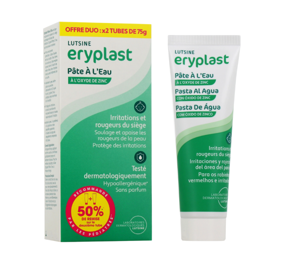 Eryplast pâte à l'eau à l'oxyde de zinc Lutsine - 2 tubes de 75g