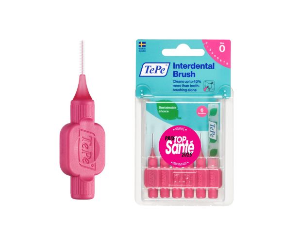Brossettes interdentaires originales rose taille 0 (0.4 mm) TePe - image 1