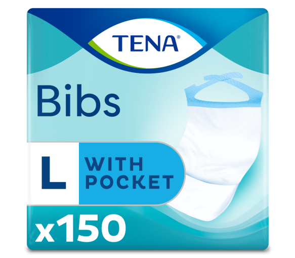 Bibs protections pour repas 37x66 cm taille L Tena - paquet de 150 protections - image 1