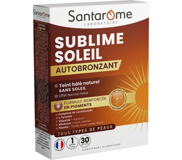 Sublime soleil autobronzant Santarome - boite de 30 gélules