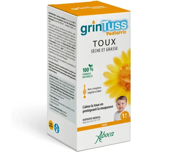 Grintuss pediatric toux sèche et grasse Aboca - flacon de 180g