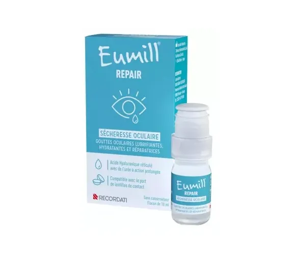 Gouttes sécheresse oculaire Eumill Repair - flacon de 10ml