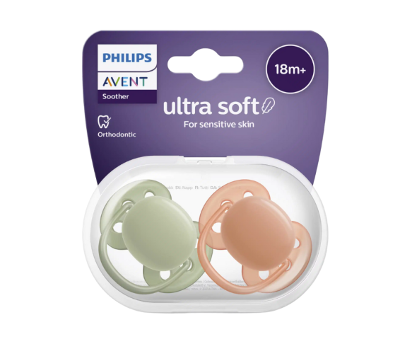Ultra soft sucette 18 mois et + Philips Avent - lot de 2 sucettes