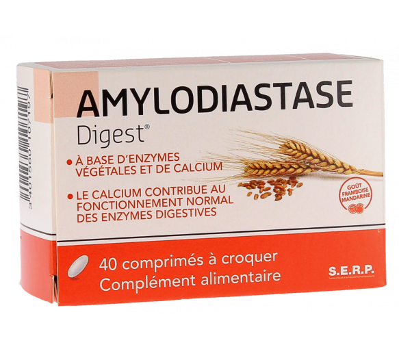 Amylodiastase Digest goût framboise mandarine - boîte de 40 comprimés à croquer - image 1