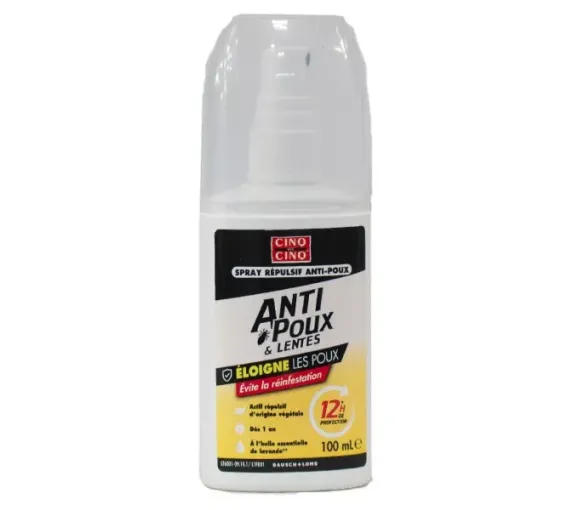Spray répulsif anti-poux protection 12H Cinq sur Cinq - spray de 100ml