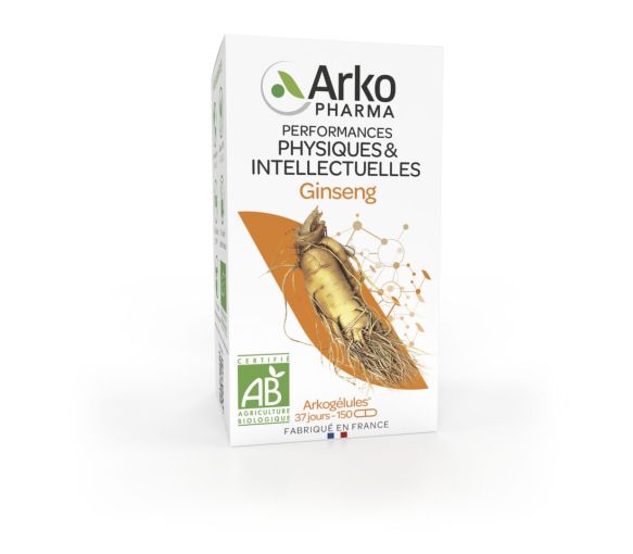 Arkogélules Ginseng bio Arkopharma - boîte de 150 gélules - image 1