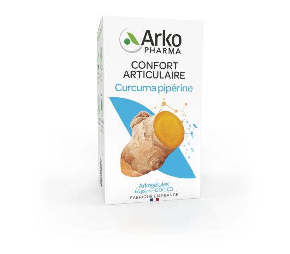 Arkogélules Curcuma pipérine confort articulaire bio Arkopharma - boîte de 130 gélules - image 1