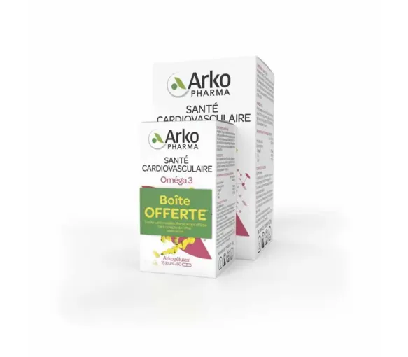 Arkogélules oméga 3 Arkopharma - boîte de 180 gélules + 60 gélules offertes