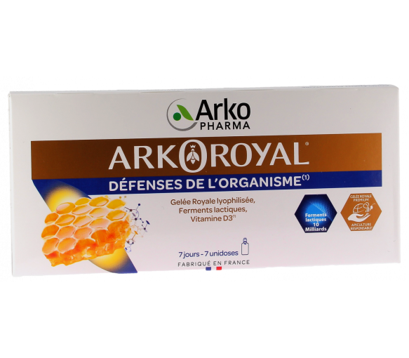 Arkoroyal défense de l'organisme adultes unidoses Arkopharma - boîte de 7 unidoses de 10ml