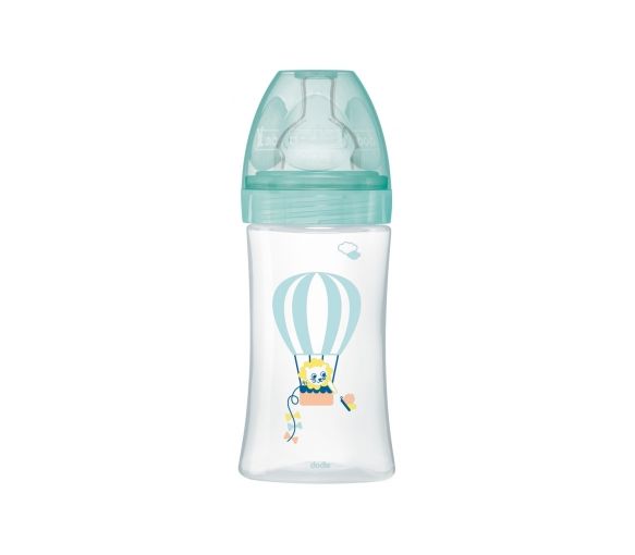 Biberon anti-colique tétine plate 0-6 mois Dodie - un biberon de 270ml
