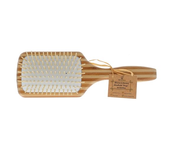 Brosse à cheveux démêlante large en bambou Cap Bambou - une brosse