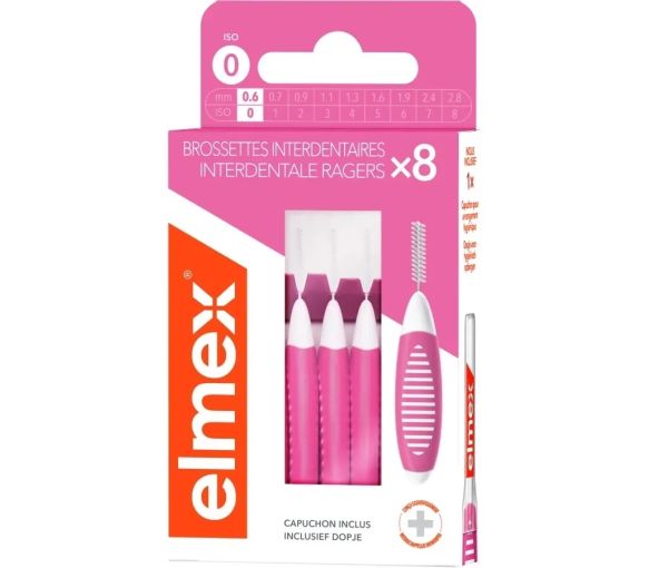 Brossettes interdentaires rose taille 0 (0,6mm) Elmex - boite de 8 brossettes - image 2
