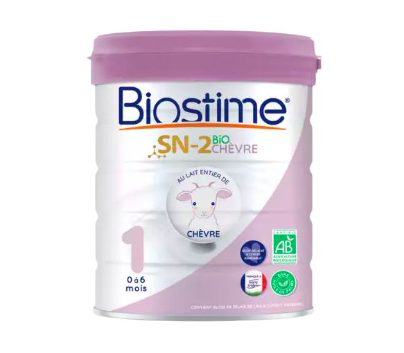 Lait de chèvre en poudre SN-2 1er âge bio Biostime - pot de 800g