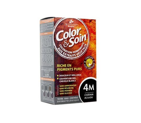 Color & soin coloration permanente châtain acajou 4M Les 3 chênes - 1 kit