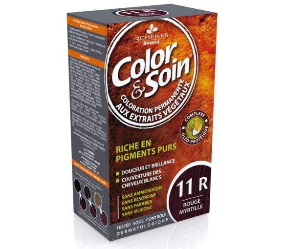 Color & soin coloration permanente rouge myrtille 11R Les 3 chênes - 1 kit