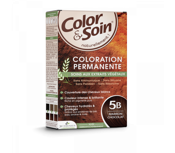 Color & soin coloration permanente Marron chocolat 5B Les 3 chênes - 1 kit