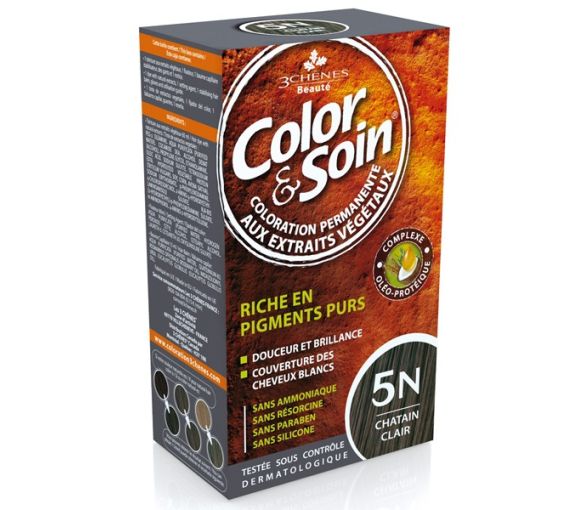 Color & soin coloration permanente Châtain clair 5N Les 3 chênes - 1 kit