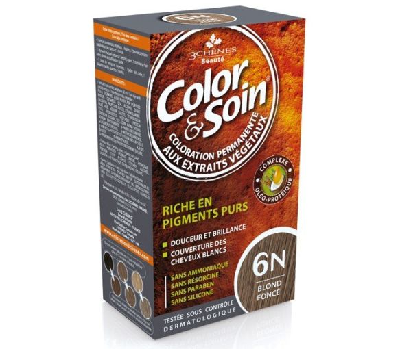 Color & soin coloration permanente Blond foncé 6N Les 3 chênes - 1 kit