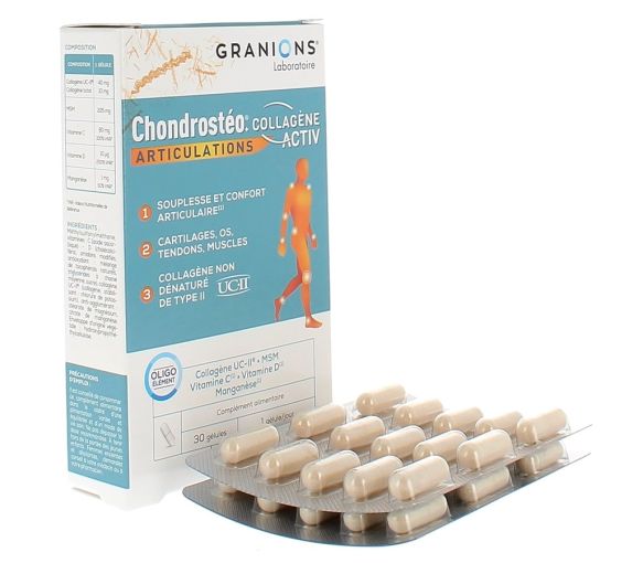 Chondrostéo articulations collagène activ Granions - boite de 30 gélules