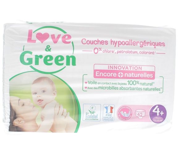 Couches hypoallergéniques taille 4 Love & Green - image 1