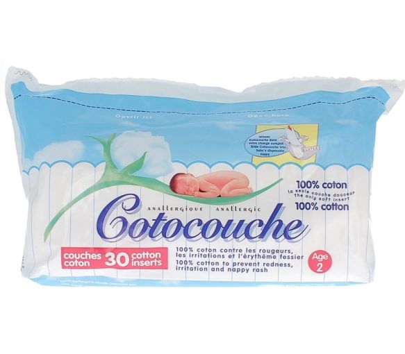 Couches coton âge 2 Cotocouche - paquet de 30 couches